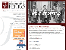 Tablet Screenshot of ferrolawfirm.com